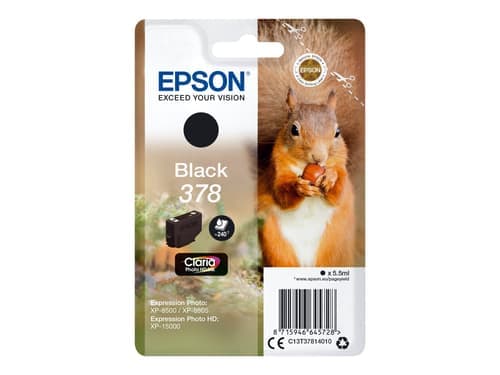 Epson Muste Musta 5.5ml 378 - Xp-15000/xp-8500/xp-8505 – Epson