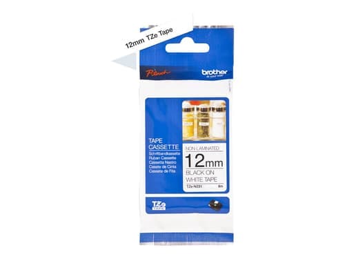 Brother Tape 12mm Tze-n231 Musta/valkoinen No Laminate – Brother