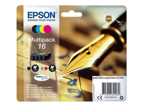 Epson Muste Monipakkaus T1626 (b/c/m/y) - Wf-2010/2510/2520 – Epson