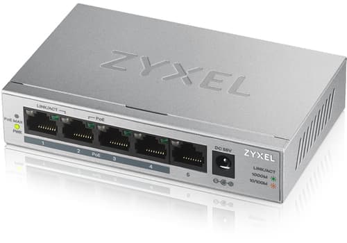 Zyxel Gs1005hp 5-port Unmanaged Poe 60w Switch – Zyxel