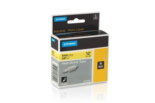Dymo Tape Rhinopro Kutisteputki 9mm Musta/valkoinen – Dymo