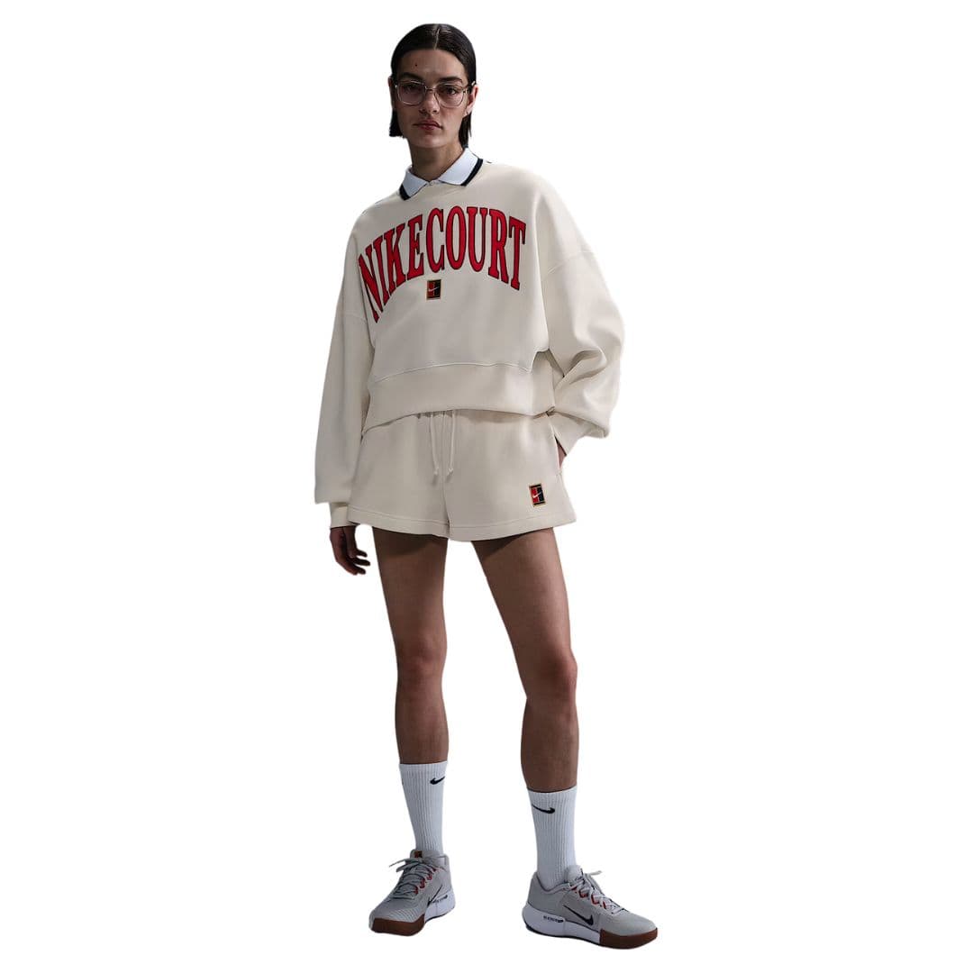 Nike Court Phoenix Fleece Women High-Waisted Loose Shorts Pale Ivory – Nike