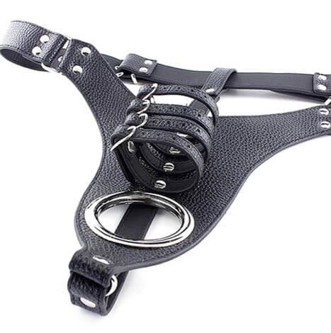 Nahkaiset valjaat peniksen hillitsemiseksi – Hotlips - Sex toys