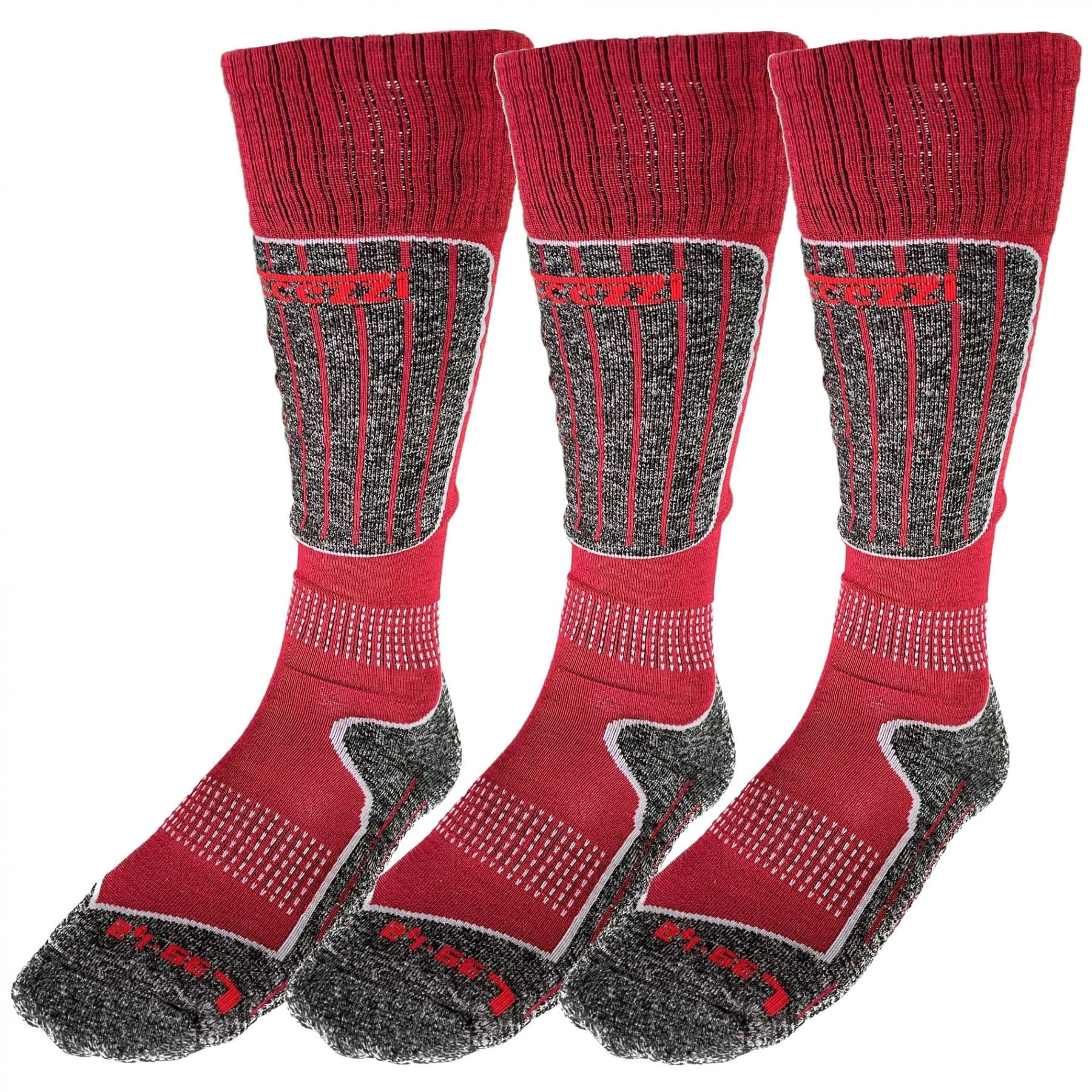 Accezzi Merino 20, hiihtosukat, 3 paria, punainen – Accezzi