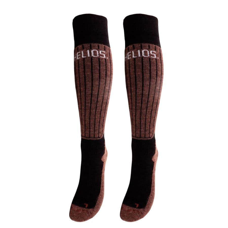 Helios Merino One 60, laskettelusukat, 2 paria, ruskea – HELIOS