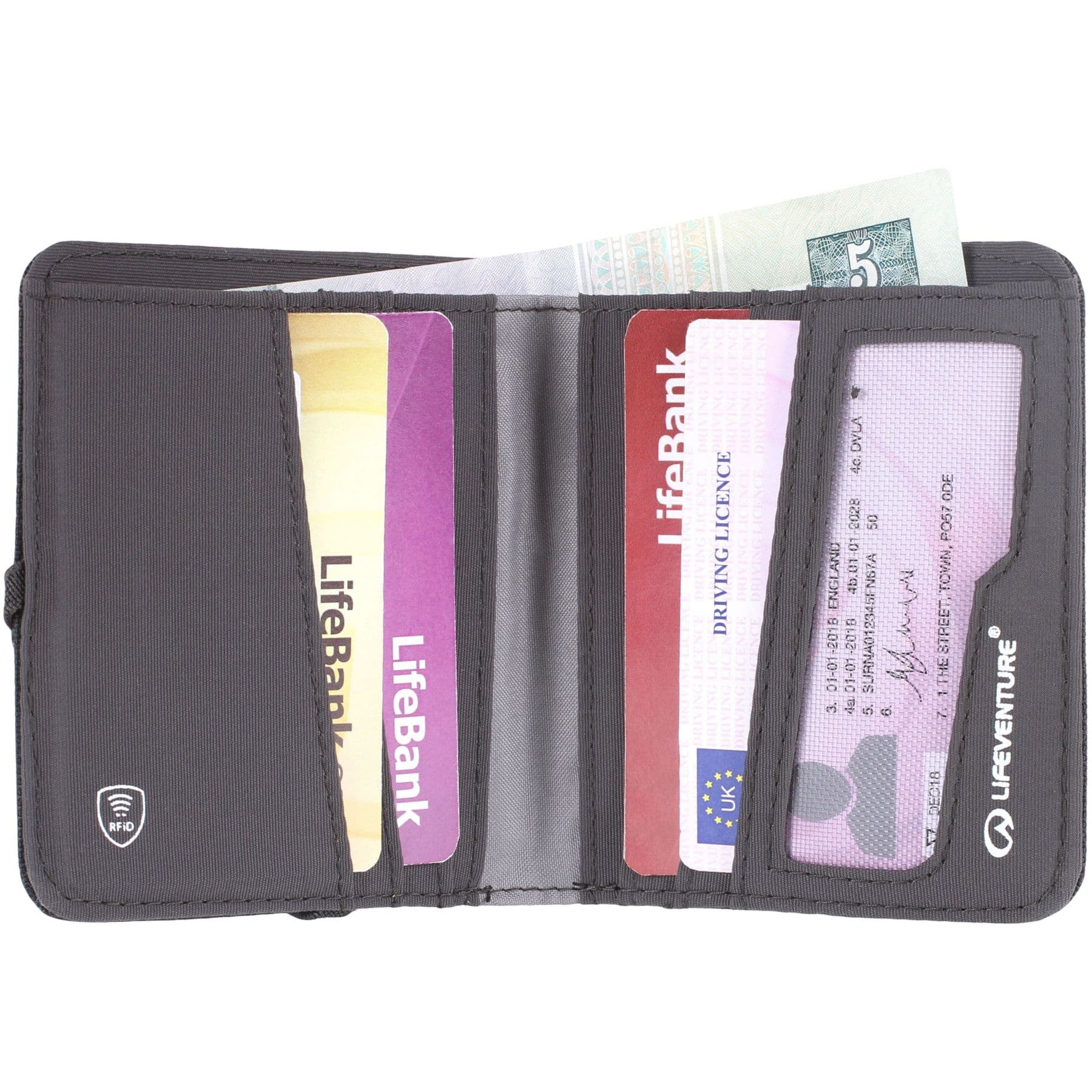 Lifeventure RFID Compact Wallet, lompakko, unisex, harmaa – LifeVenture