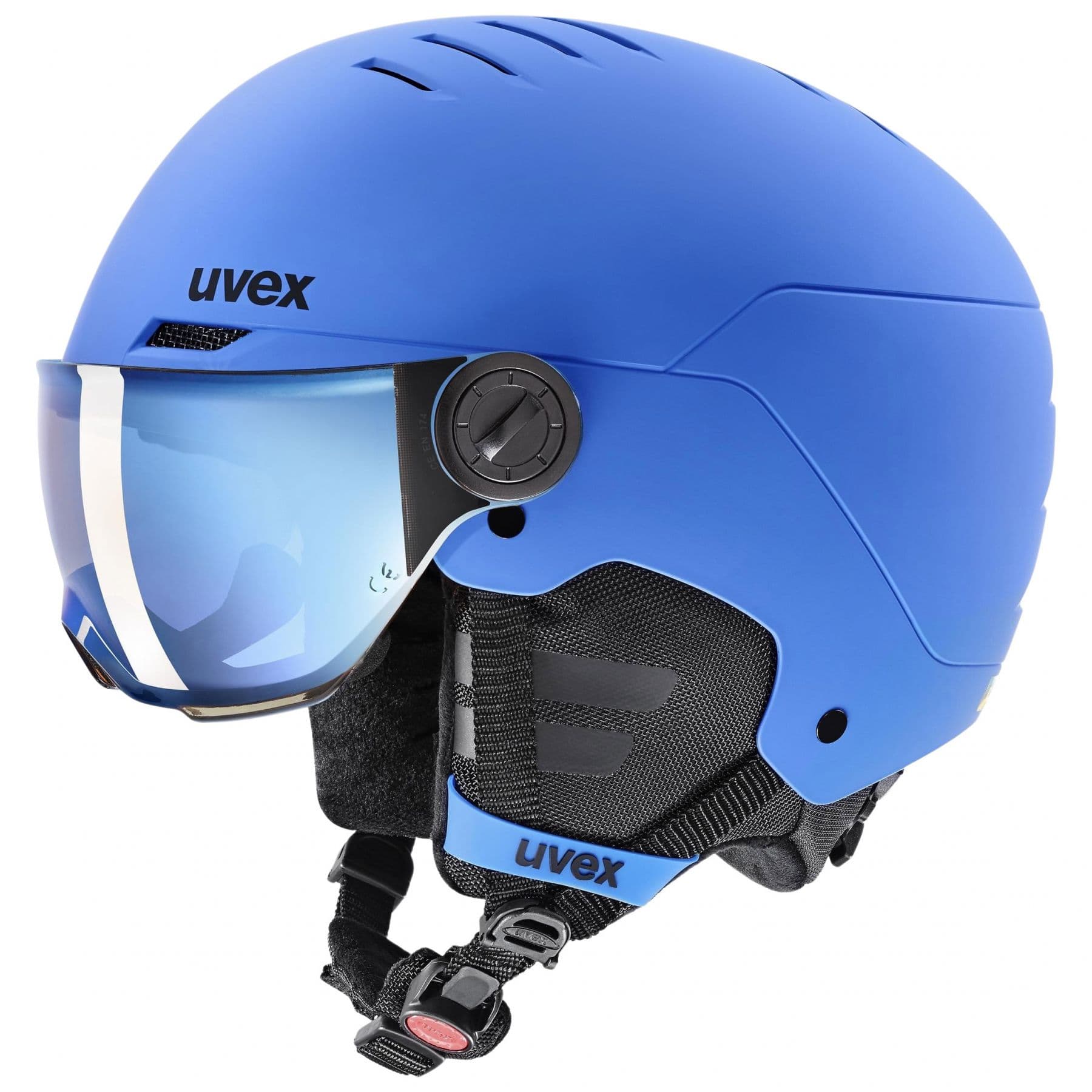 Uvex Rocket JR Visor, hiihtokypärä visiirillä, juniori, sininen – Uvex