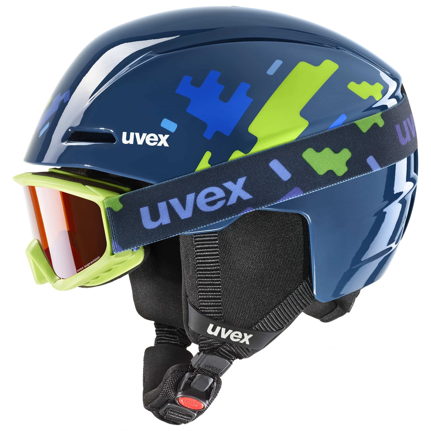 Uvex Viti Set, laskettelukypärä + laskettelulasit, juniori, tummansininen – Uvex