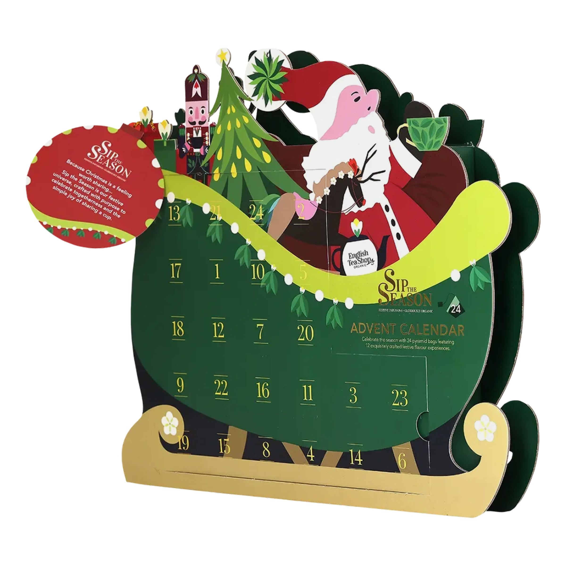 Joulukalenteri English Tea Shop Santa Sleigh - 48 g – Gastronomileverantören