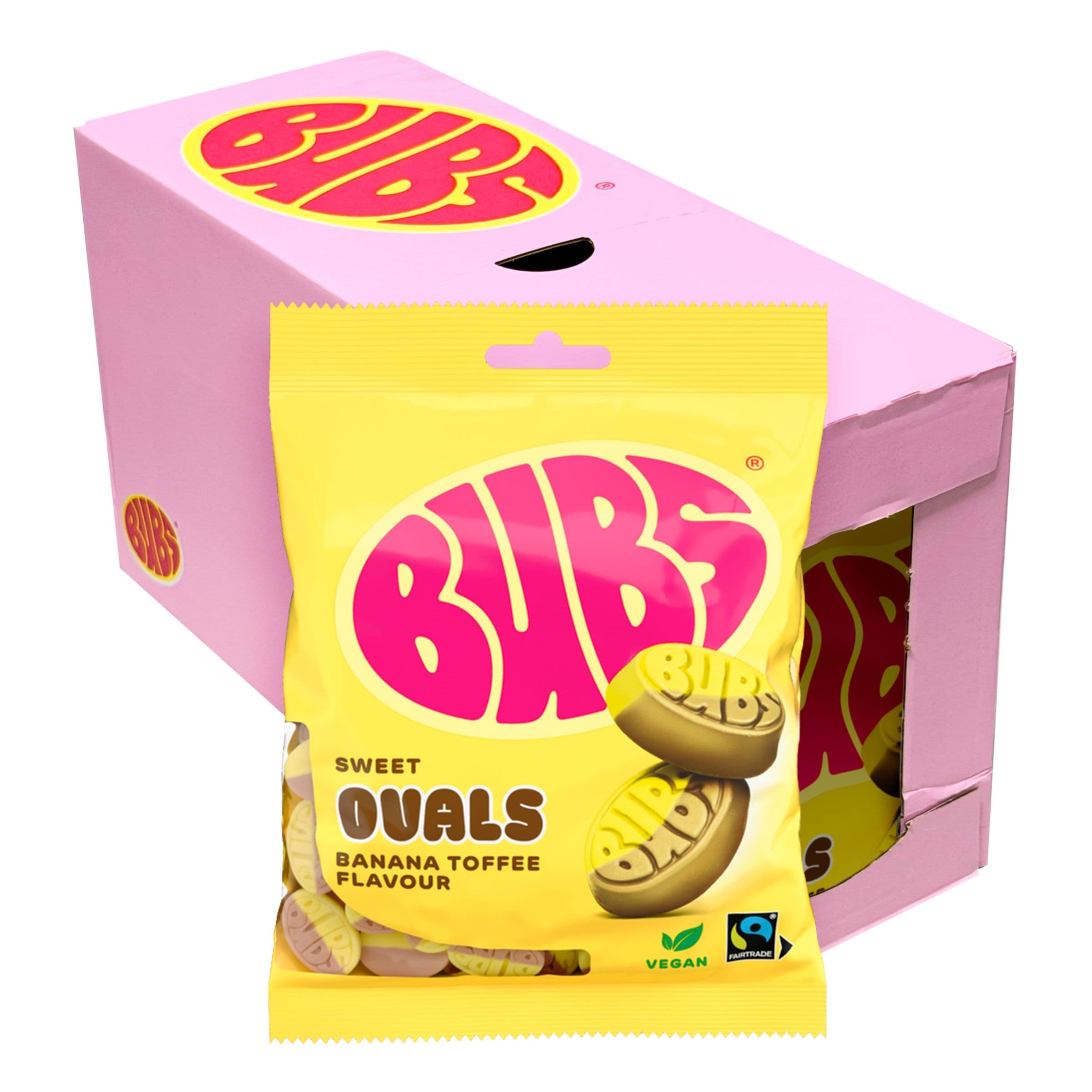 BUBS Banaani-Toffee Ovaalit Suurpakkaus - 12 x 90 g – ERT Godis Bulk