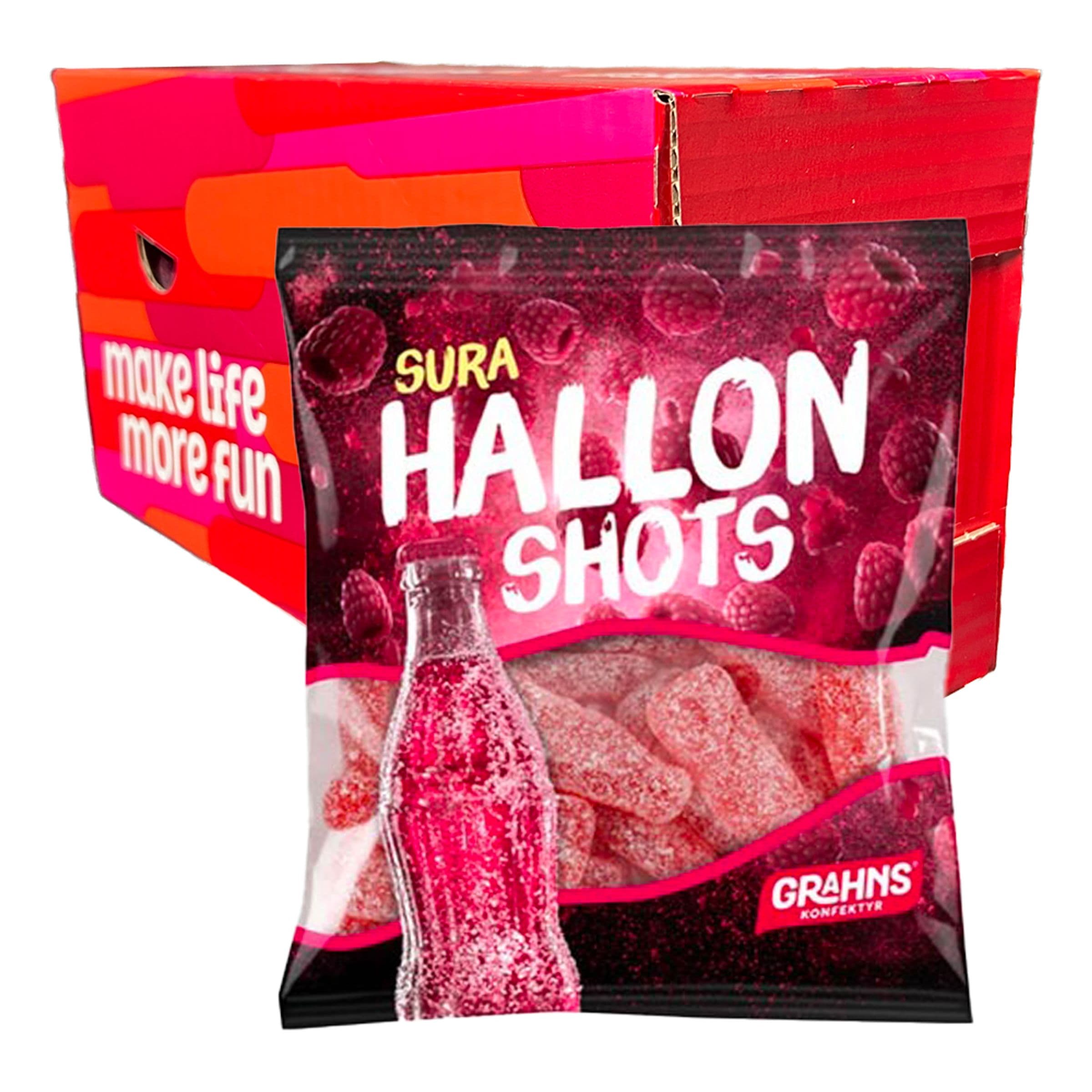 Grahns Sura Hallonshots Suurpakkaus - 14 x 80 g – ERT Godis Bulk