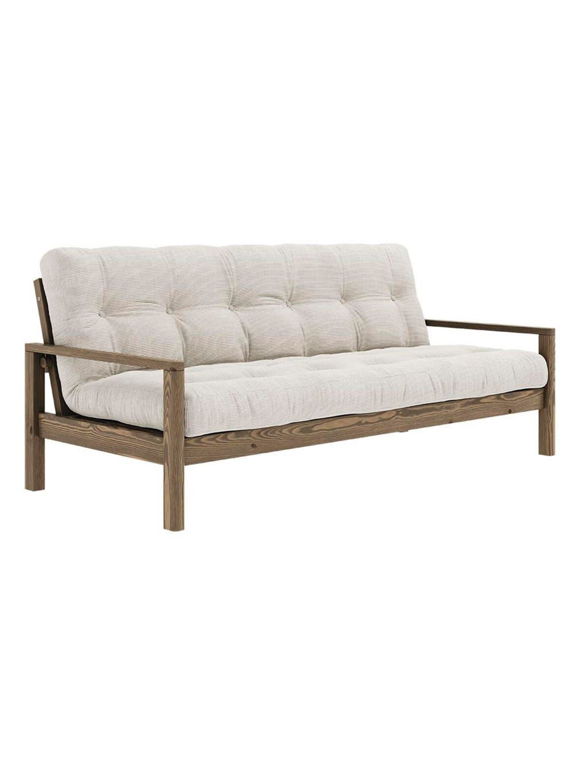 Knob-futonsohva corduroy-kangas ivory/carob brown l 205 cm – Karup