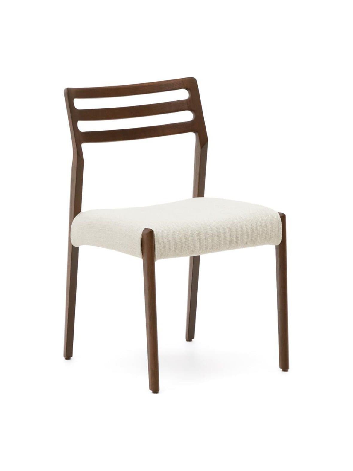 Cudia-tuoli beige chenille / pähkinä – Kave Home