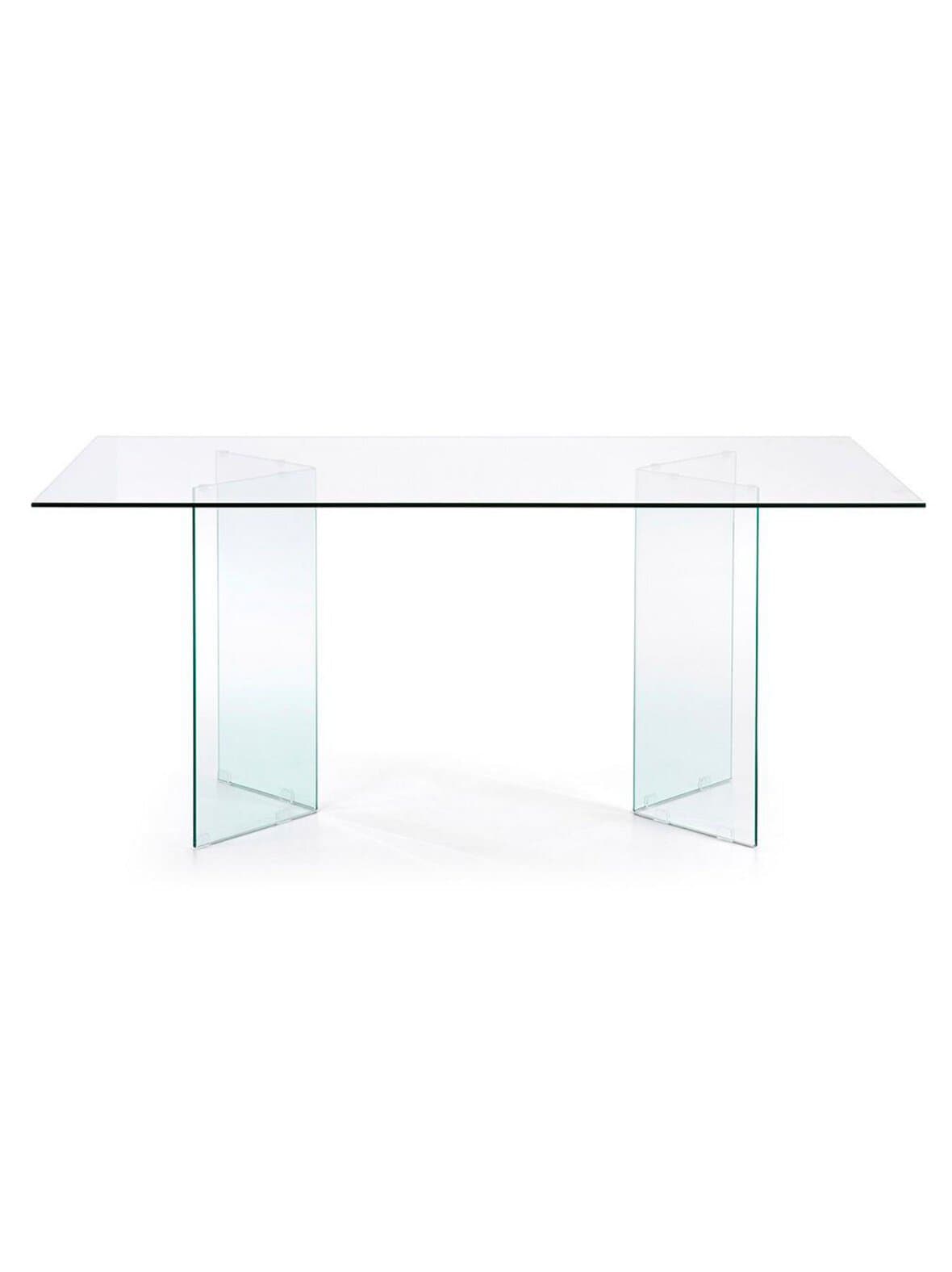 Burano-ruokapöytä kirkas lasi 200 x 90 cm – Kave Home