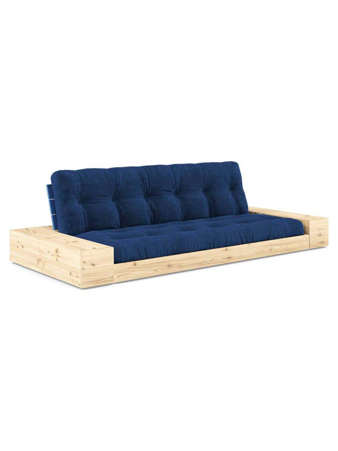 Base-futonsohva laatikoilla corduroy-kangas royal blue/sininen l 244 cm – Karup