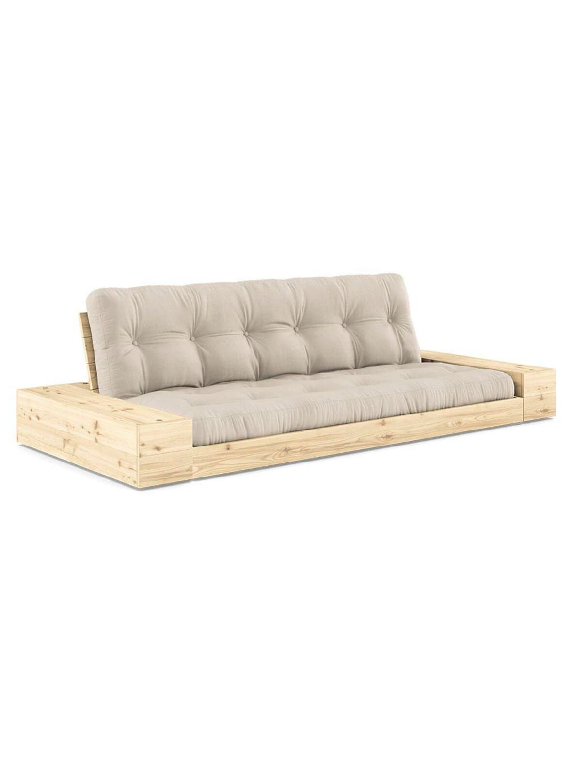 Base-futonsohva laatikoilla beige/mänty l 244 cm – Karup