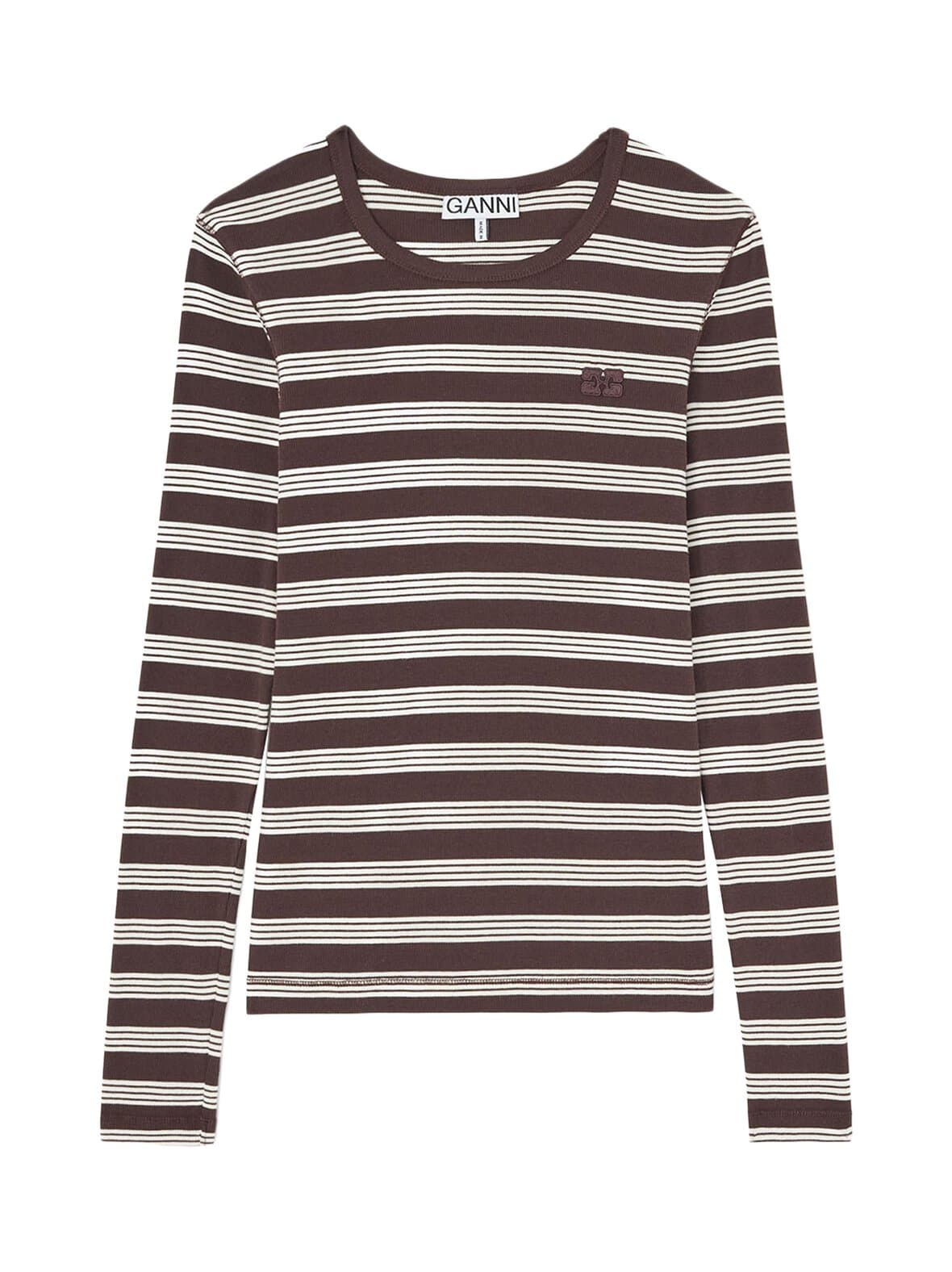 Soft cotton rib stripe -trikoopaita – GANNI