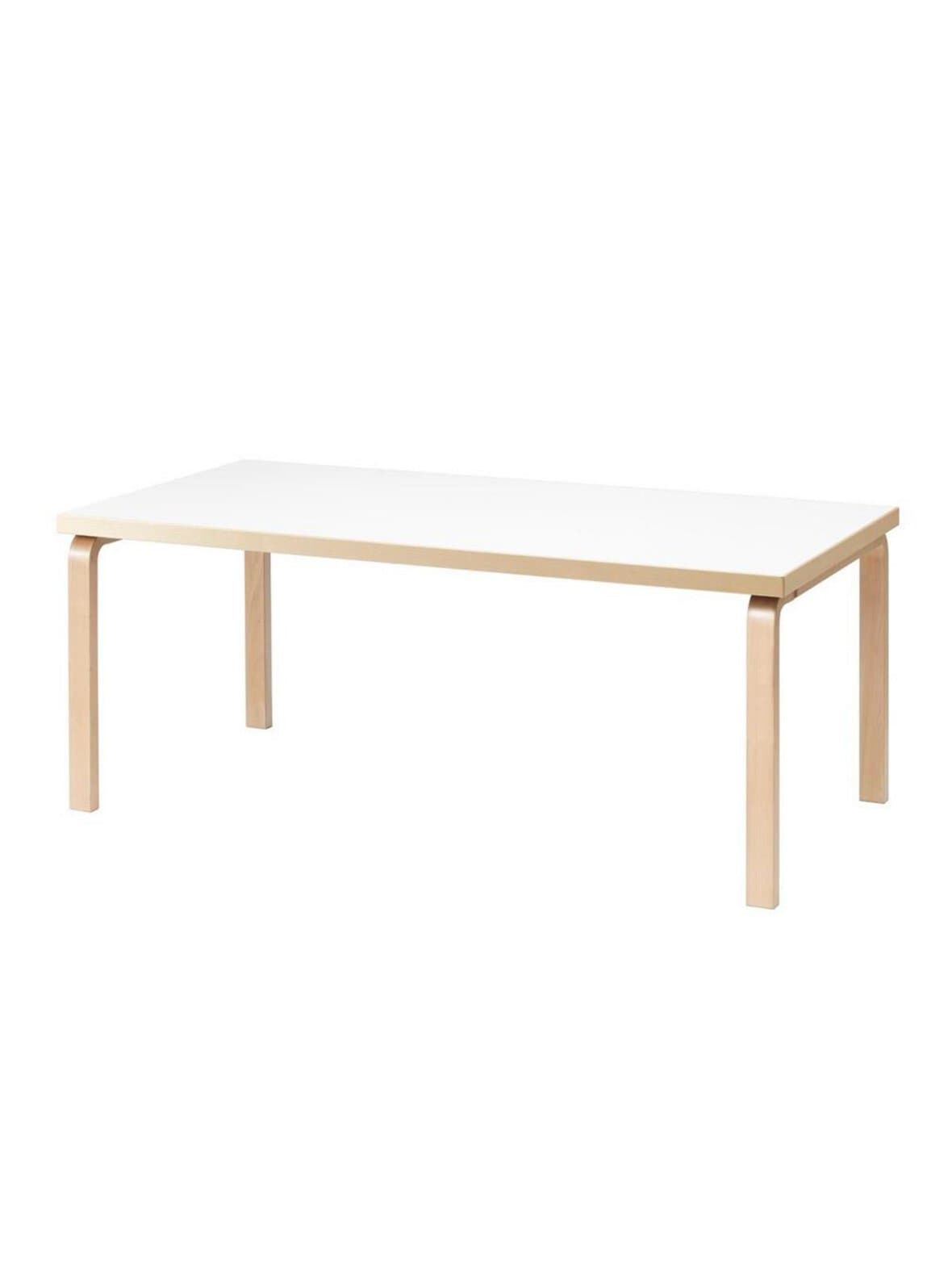 Pöytä 83 koivu/valkoinen laminaatti 91 x 182 cm – Artek