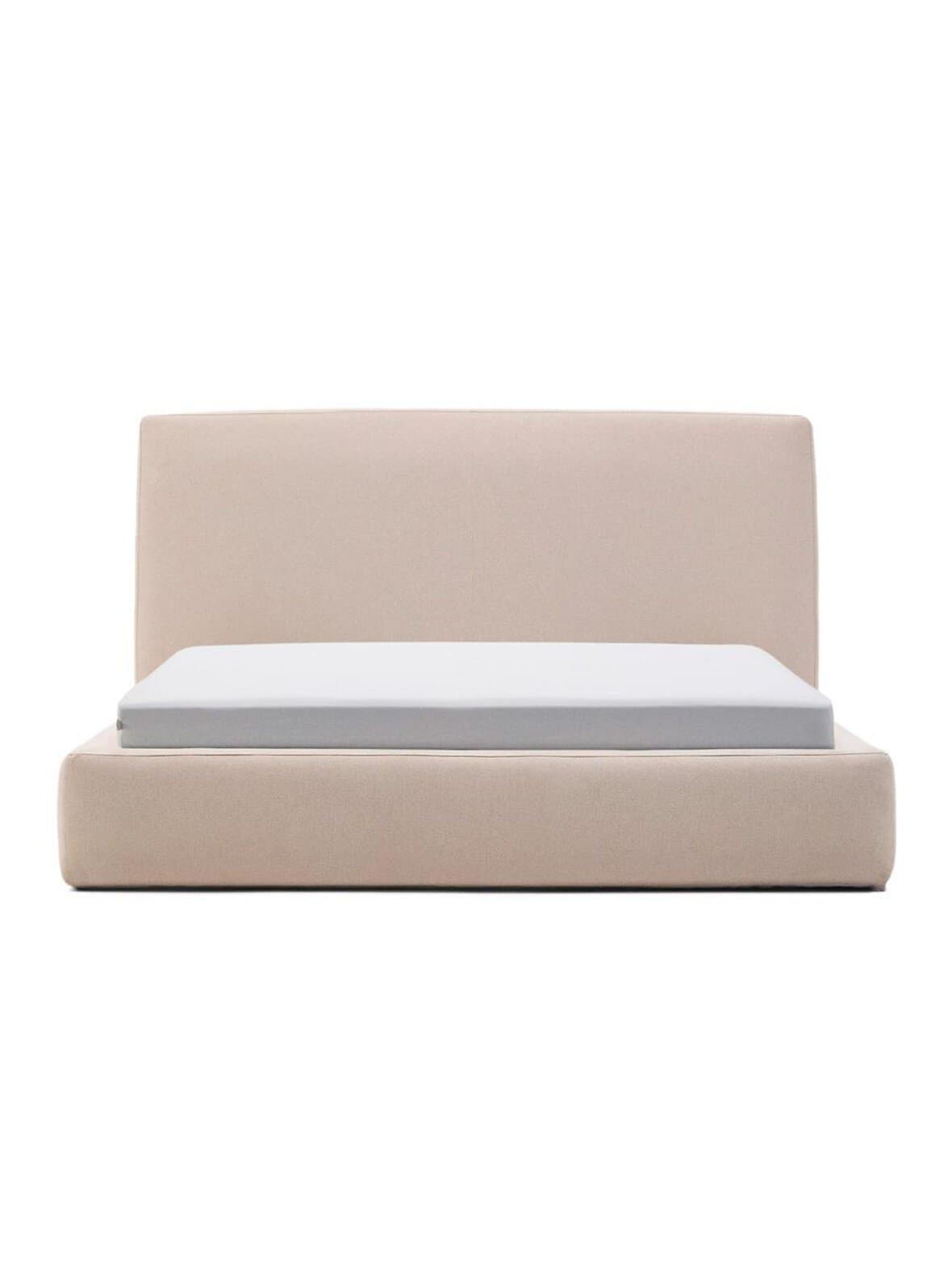 Blok-sänkyrunko austin-kangas vaalea beige 160 x 200 cm – Kave Home