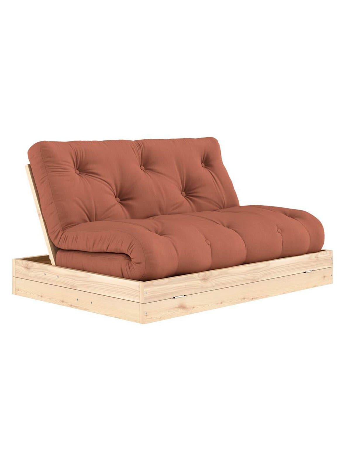 Flip-futonsohva clay brown / mänty l 140 cm – Karup
