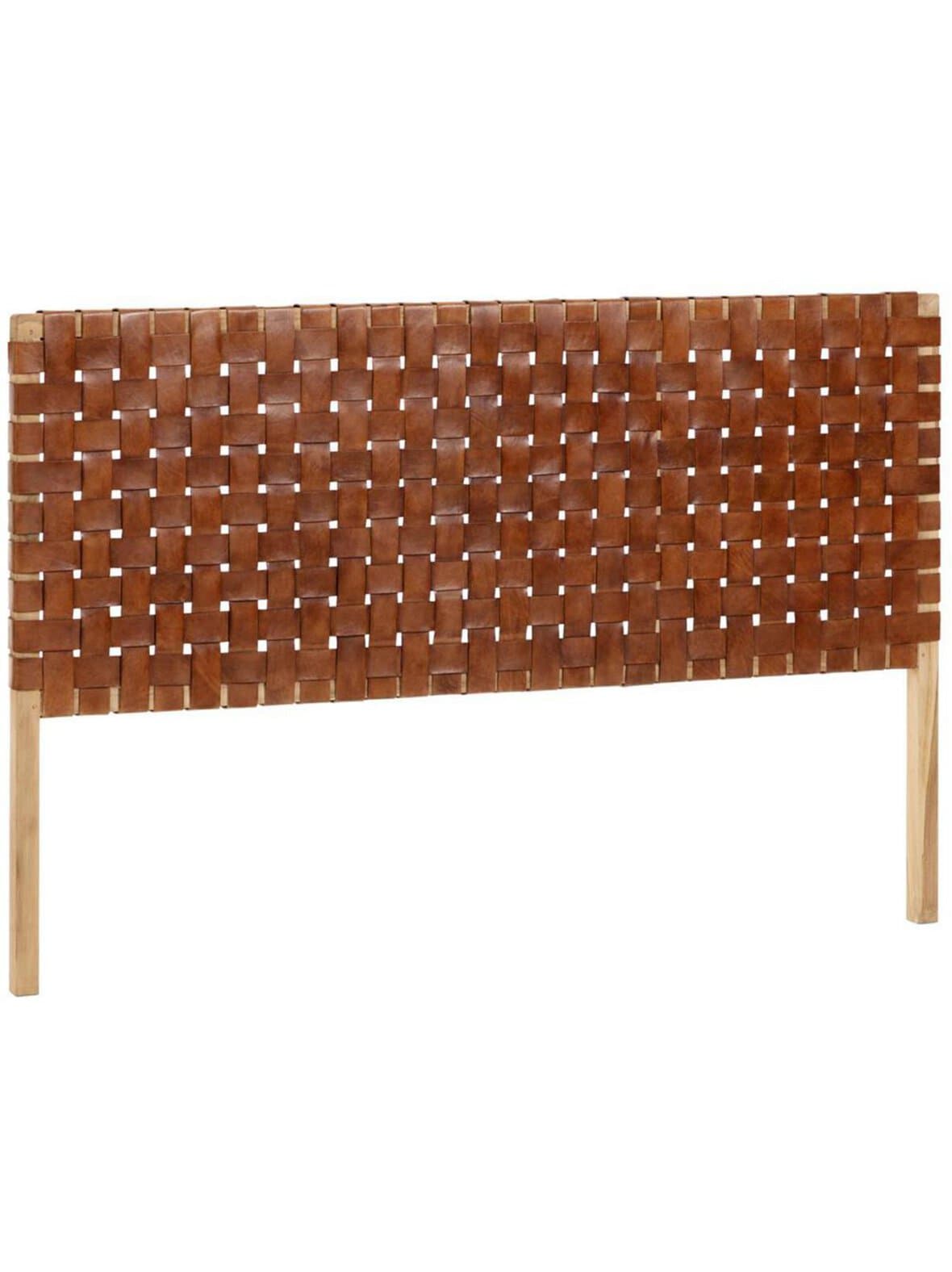 Calixta-sängynpääty tiikki/nahka 153 x 110 cm – Kave Home