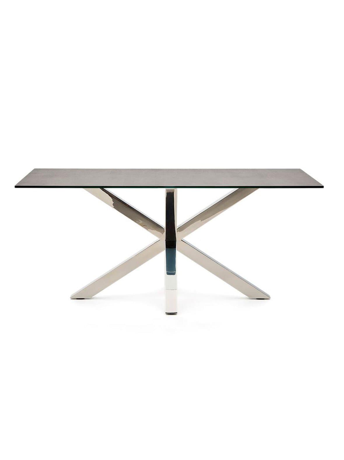 Argo-ruokapöytä iron moss -keramiikka / kromi 90 x 160 cm – Kave Home