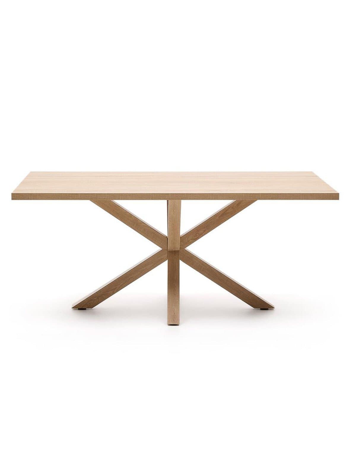 Argo-ruokapöytä tammenvärinen melamiini / puunvärinen teräs 180 x 100 cm – Kave Home