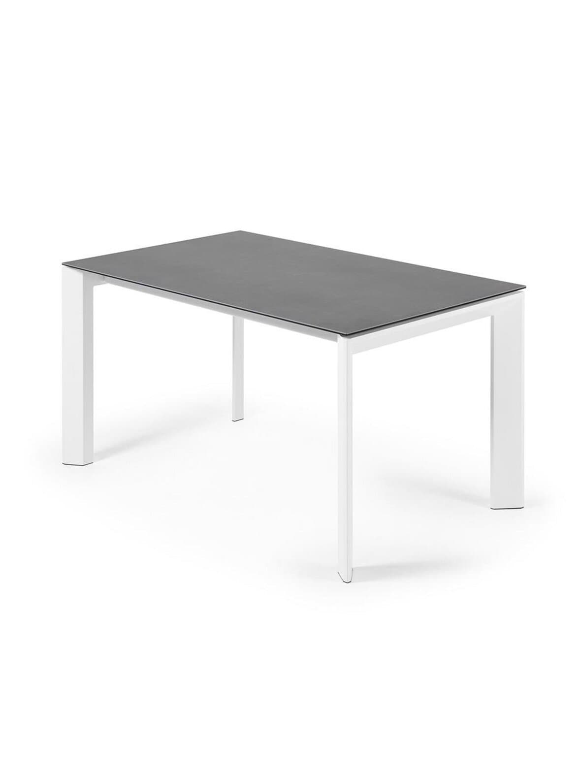 Axis- jatkettava ruokapöytä keraaminen/valkoinen 90 x 140/200 cm – Kave Home