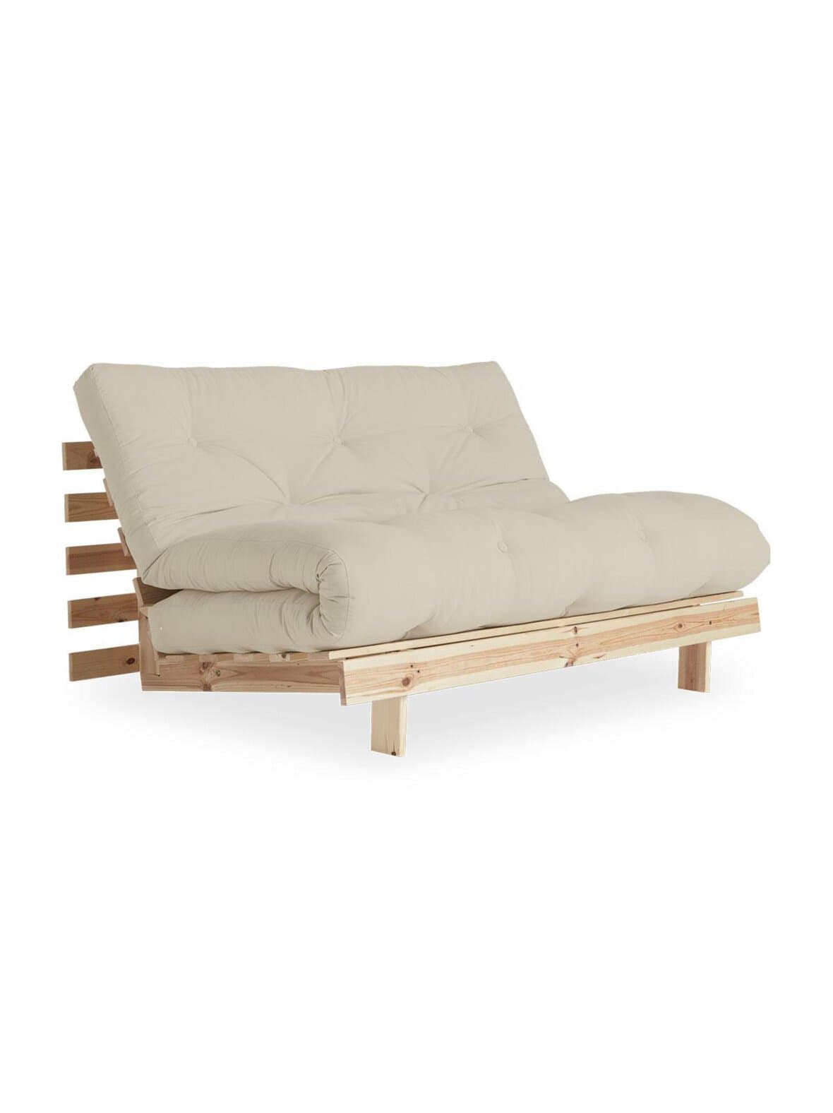 Roots-futonsohva beige/mänty l 140 cm – Karup