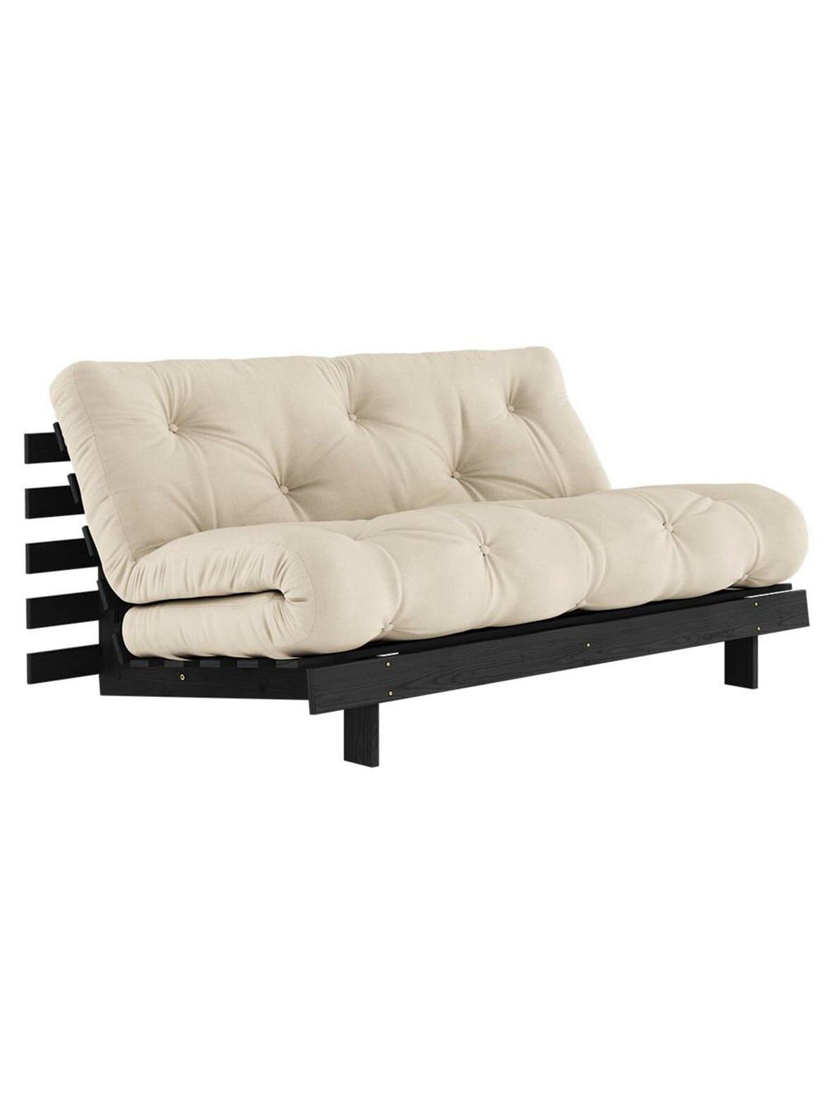 Roots-futonsohva beige / musta l 160 cm – Karup