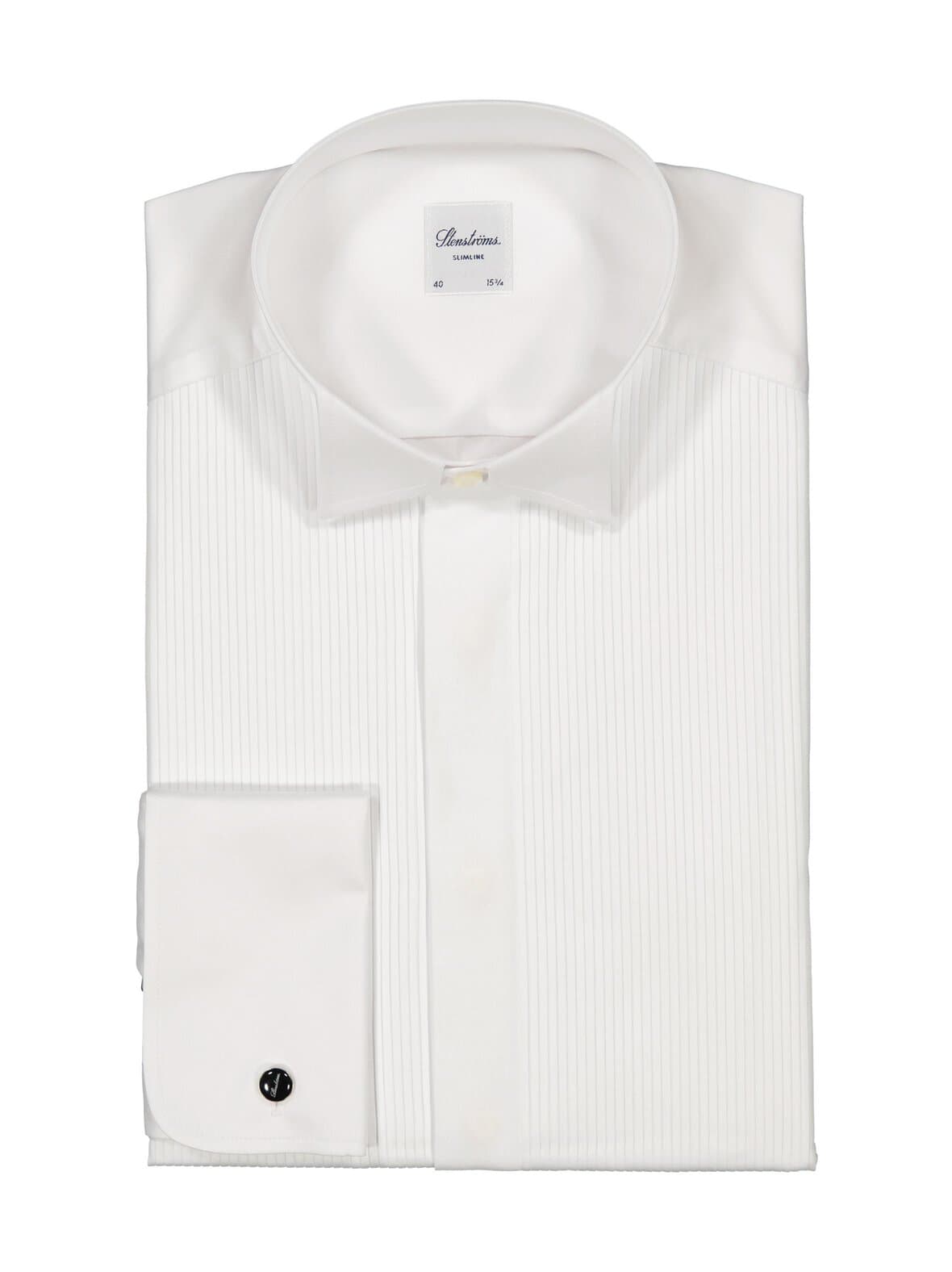 Tuxedo slimline pleats french cuffs -kauluspaita – Stenströms