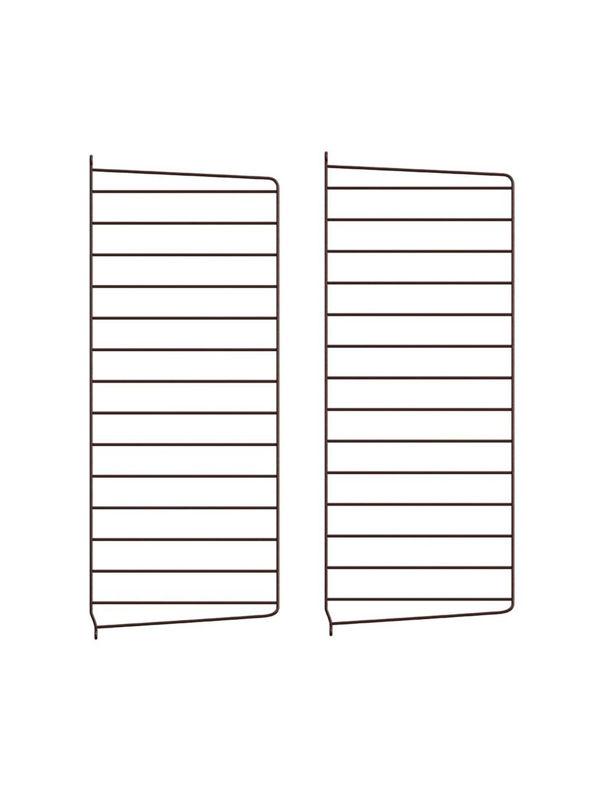 String system -seinäsivupaneelit tummanruskea 75 x 30 cm – String Furniture