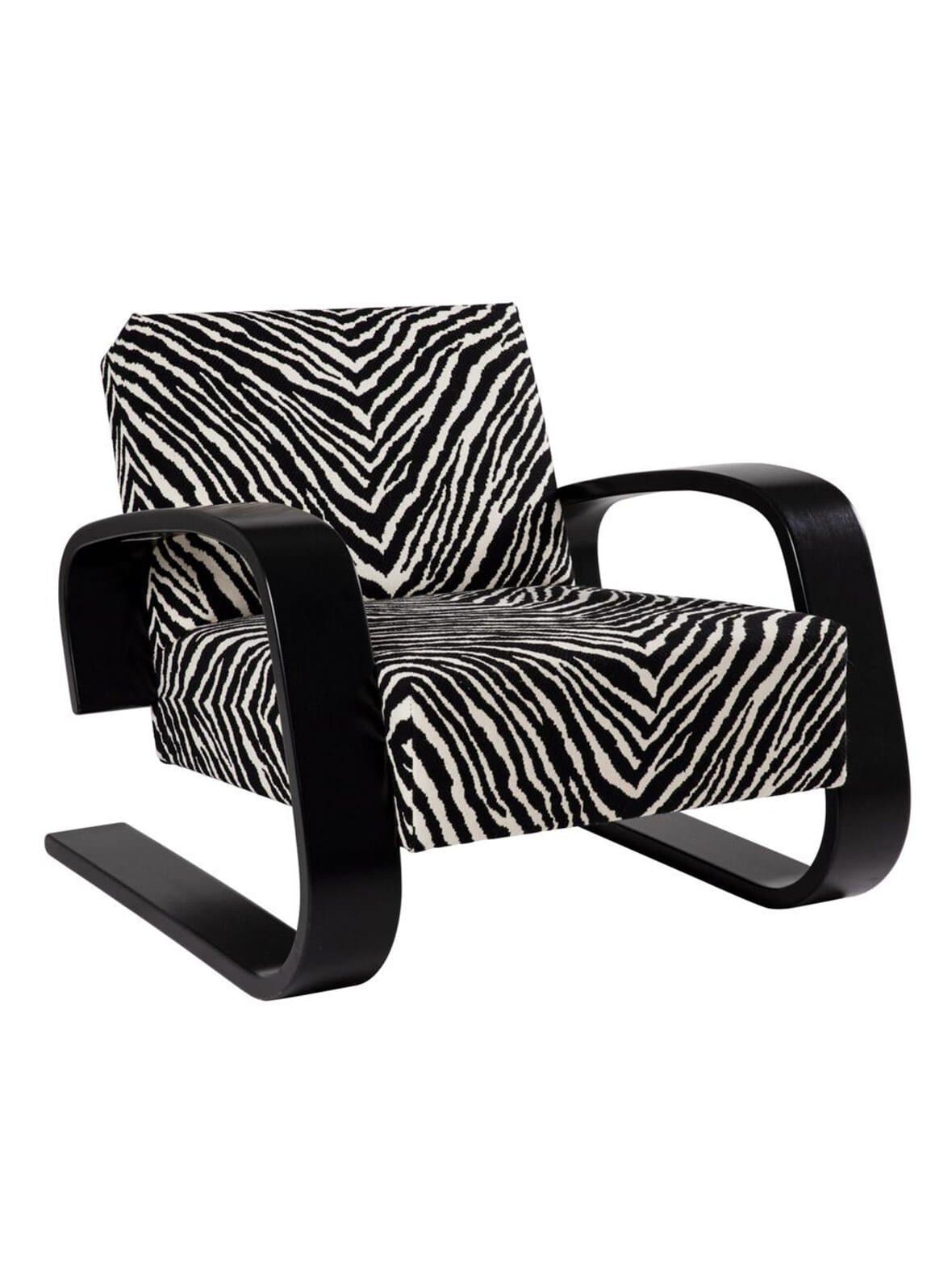 Nojatuoli 400 ""tankki"" zebra-kangas/musta – Artek