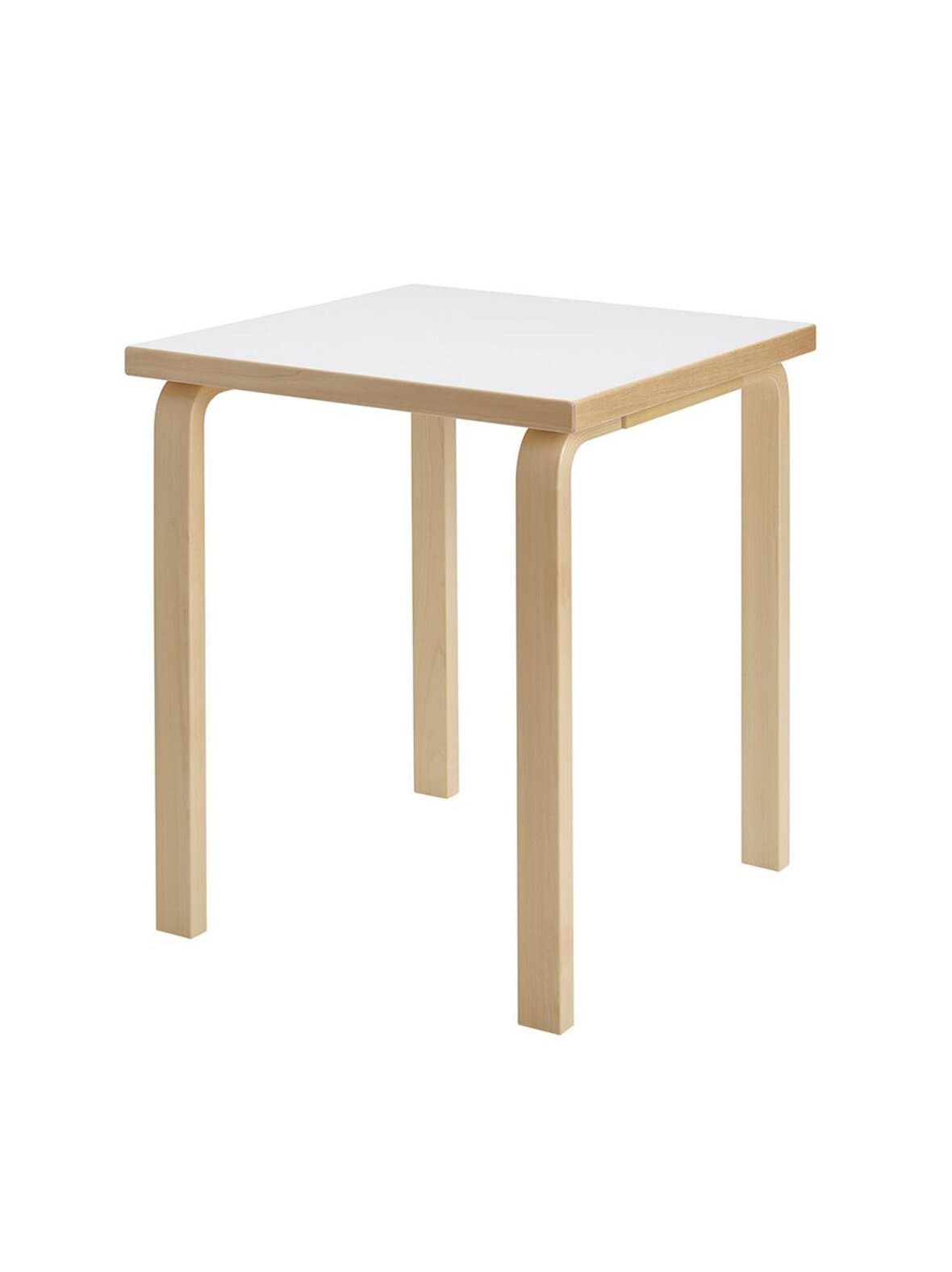 Pöytä 80c koivu / valkoinen laminaatti 60 x 60 cm – Artek