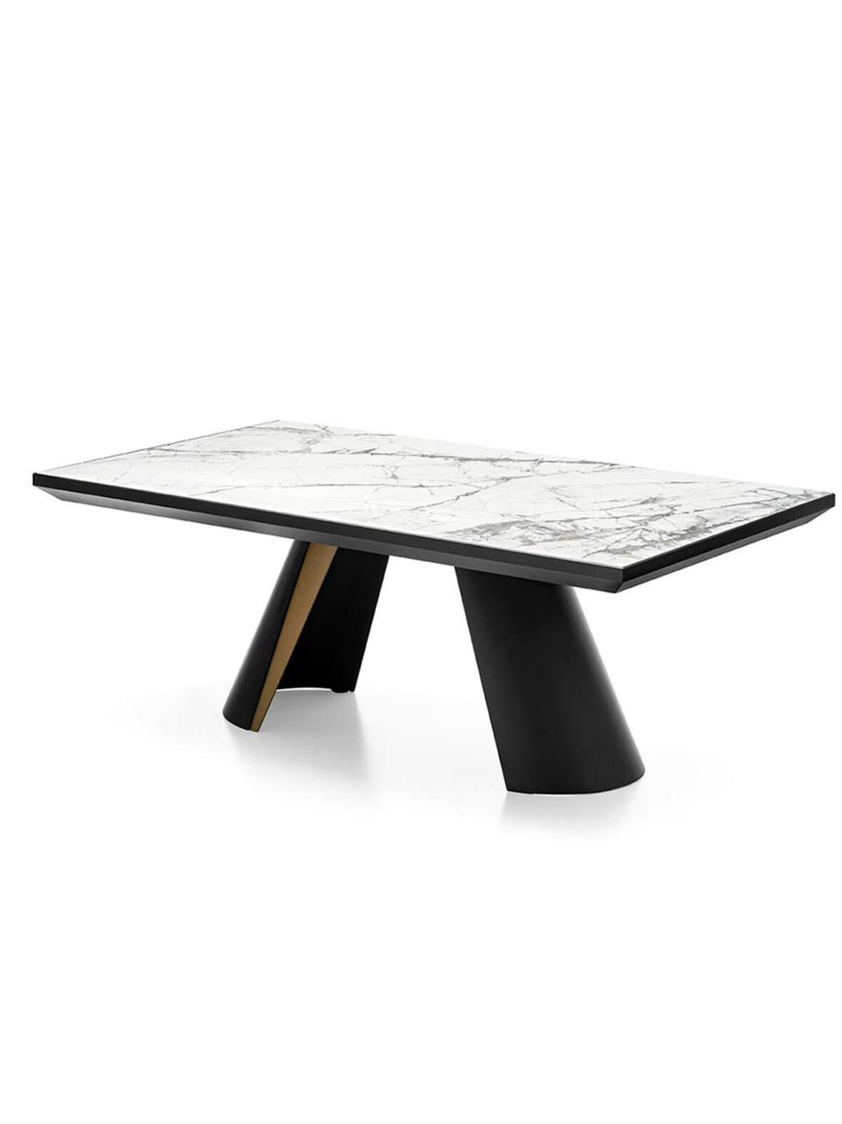 Apian -jatkettava ruokapöytä musta/pronssi/valkoinen 110 x 200/300 cm – Calligaris