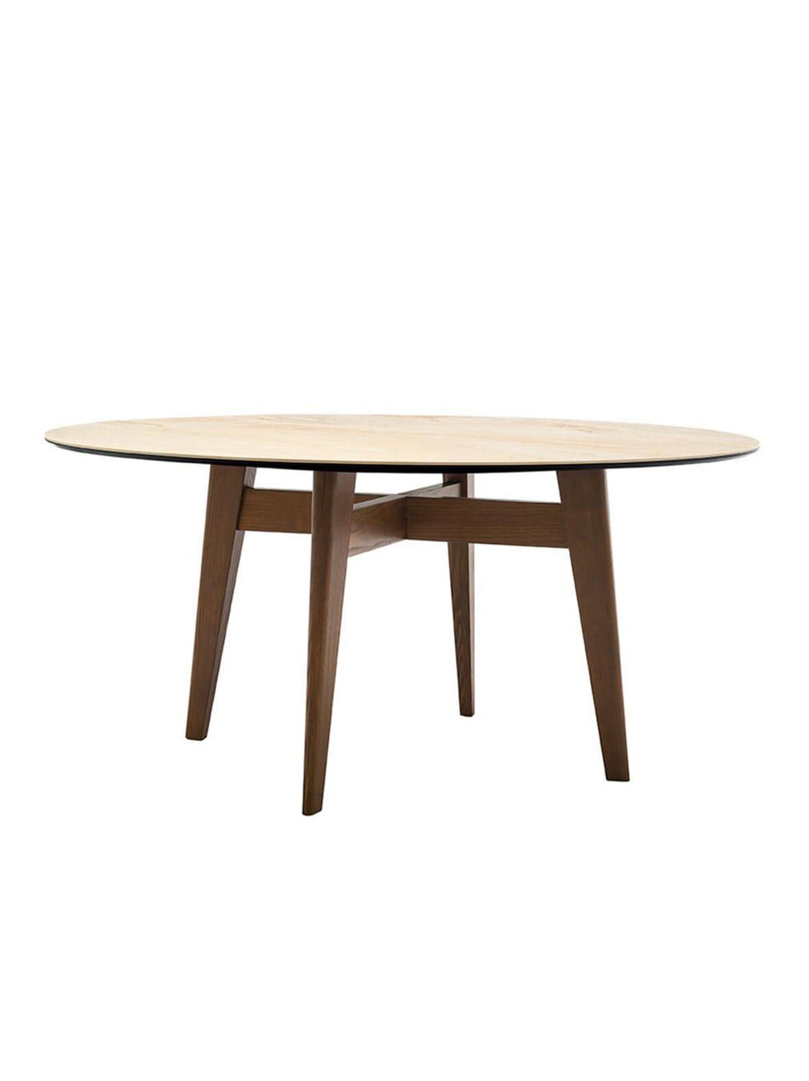 Abrey-ruokapöytä kullanvärinen marmori/smoke ø 140 cm – Calligaris