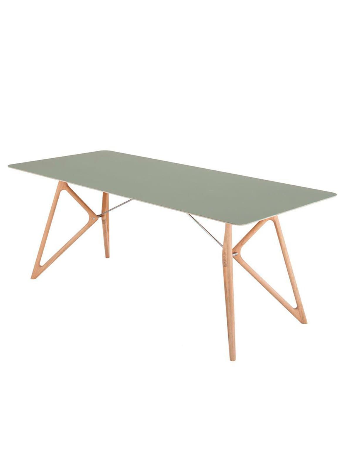 Tink-ruokapöytä valkovahattu tammi/vihreä 200 x 90 cm – Gazzda