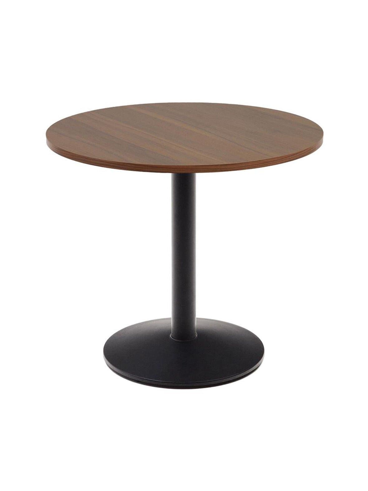Esilda-ruokapöytä pähkinä/musta ⌀ 90 cm – Kave Home