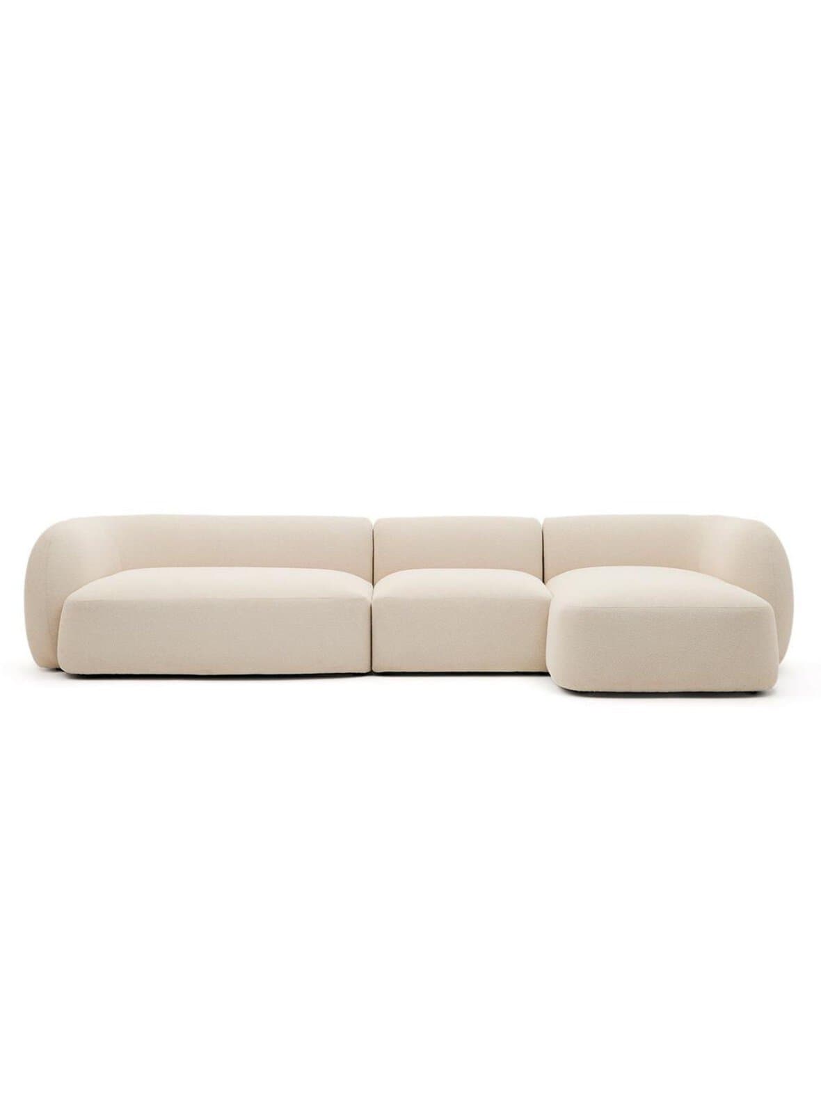 Martina-divaanisohva nordic-kangas valkoinen l 377 cm / oikea – Kave Home