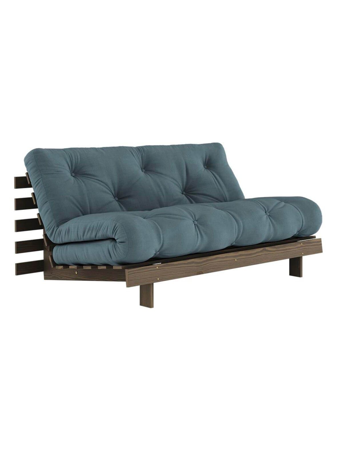 Roots-futonsohva petrol blue/ruskea l 160 cm – Karup