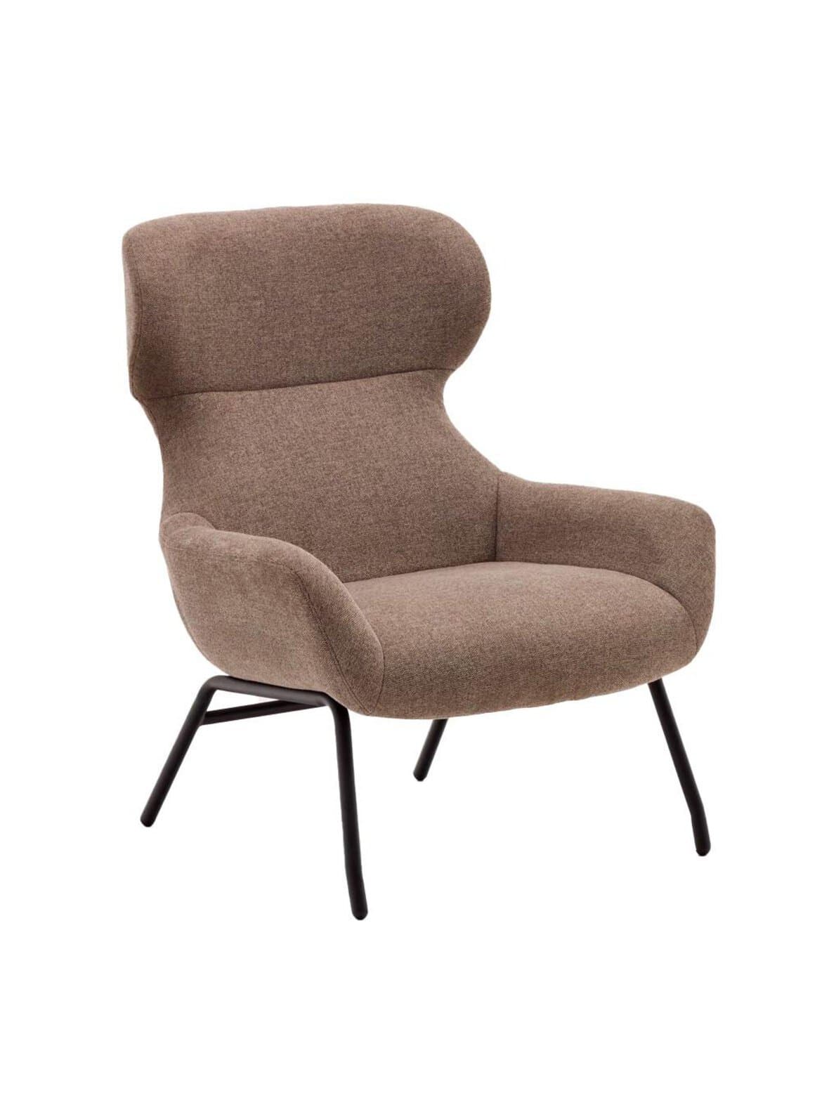 Belina-nojatuoli vaaleanruskea/musta – Kave Home