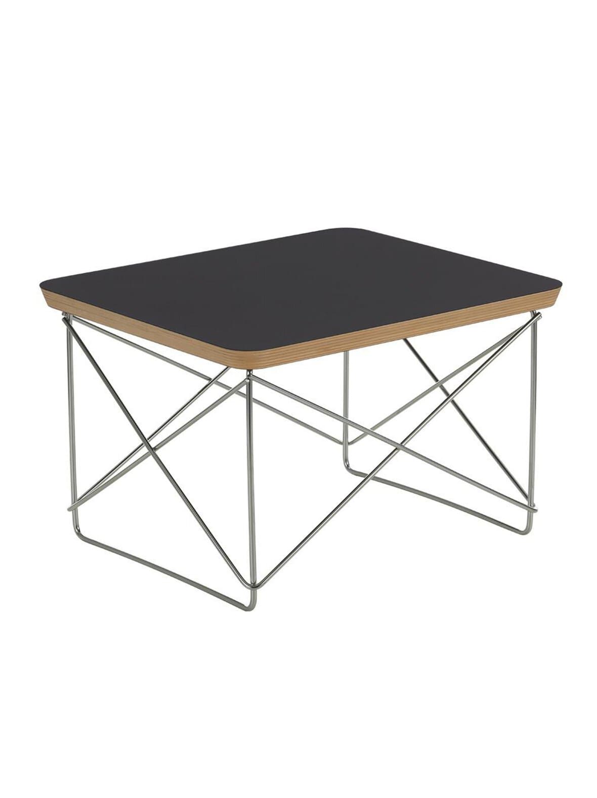 Eames occasional table ltr -sivupöytä musta laminaatti / ruostumaton teräs – Vitra