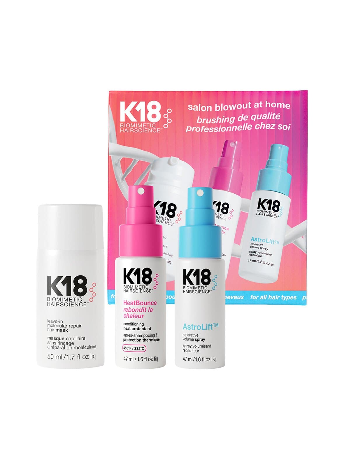 Salon blowout at home kit -hiustenhoitopakkaus – K18