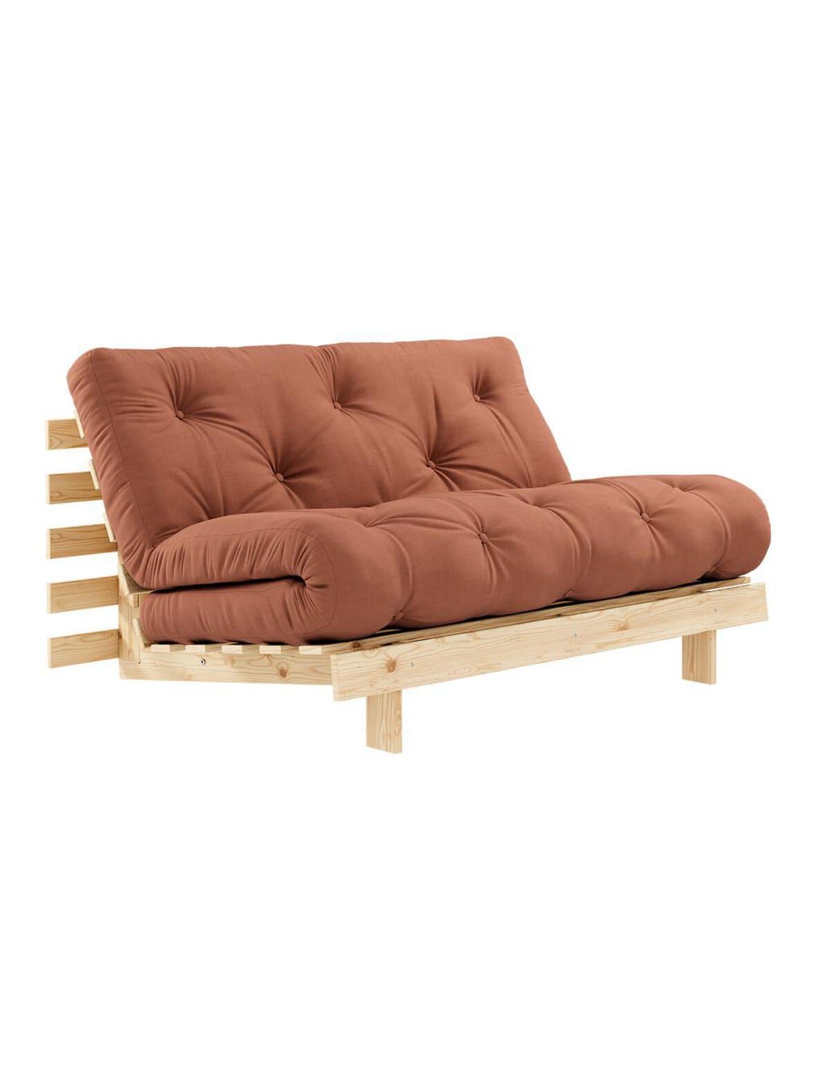 Roots-futonsohva clay brown / mänty l 140 cm – Karup