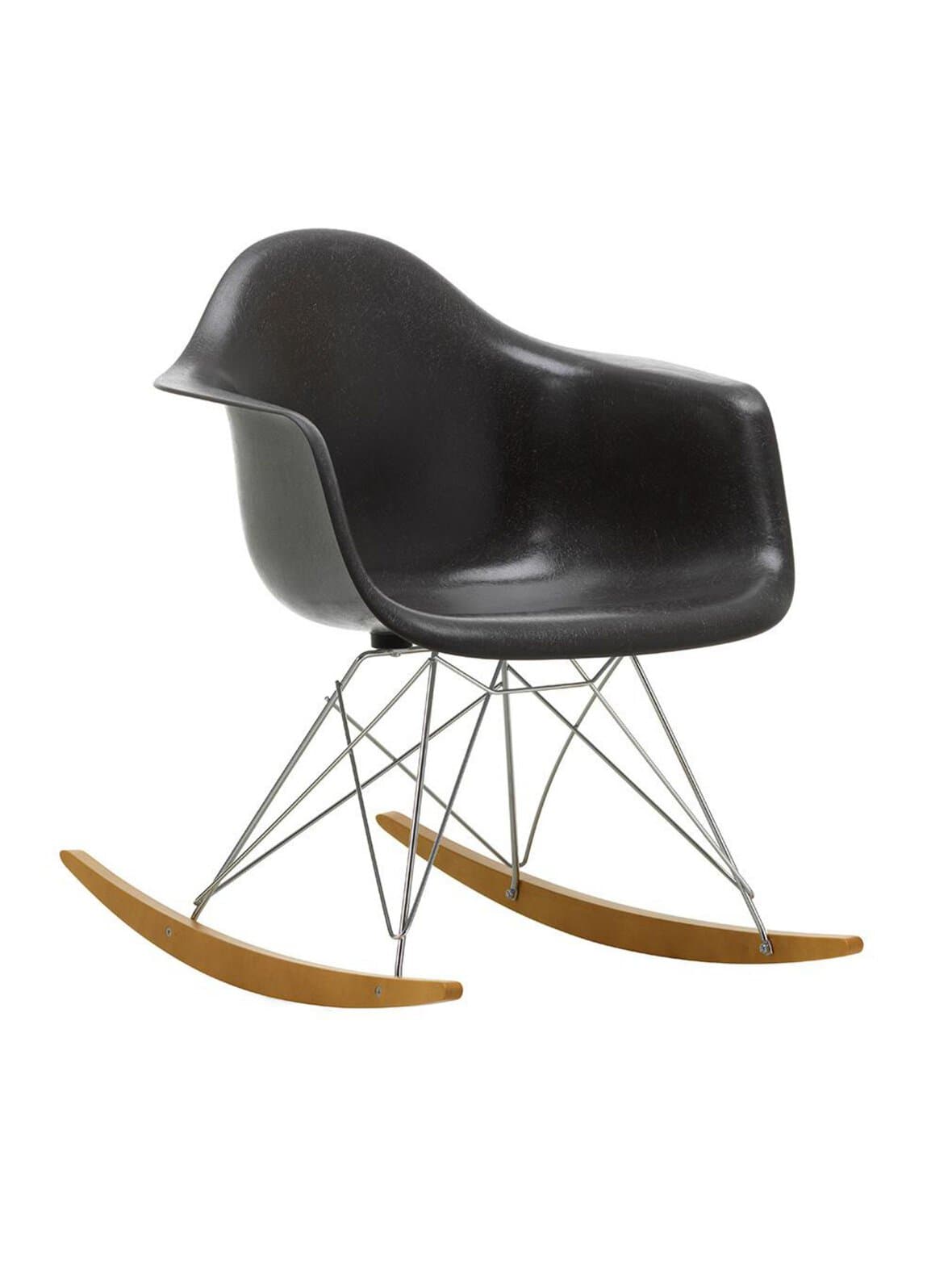 Eames rar fiberglass -keinutuoli elephant grey/kromi/vaalea vaahtera – Vitra