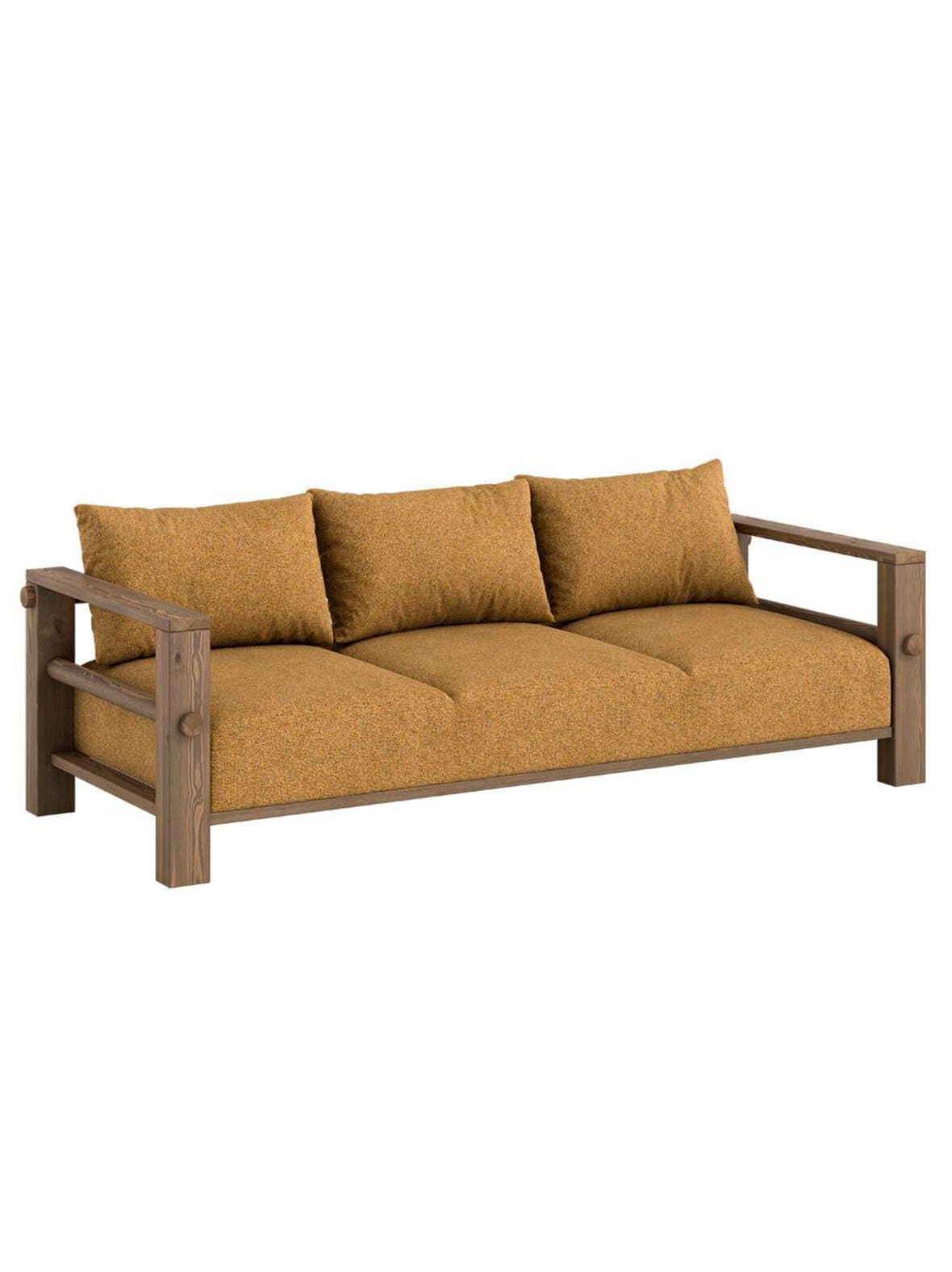 Bare-sohva textured weave -kangas golden ochre / carob brown l 225 cm – Karup