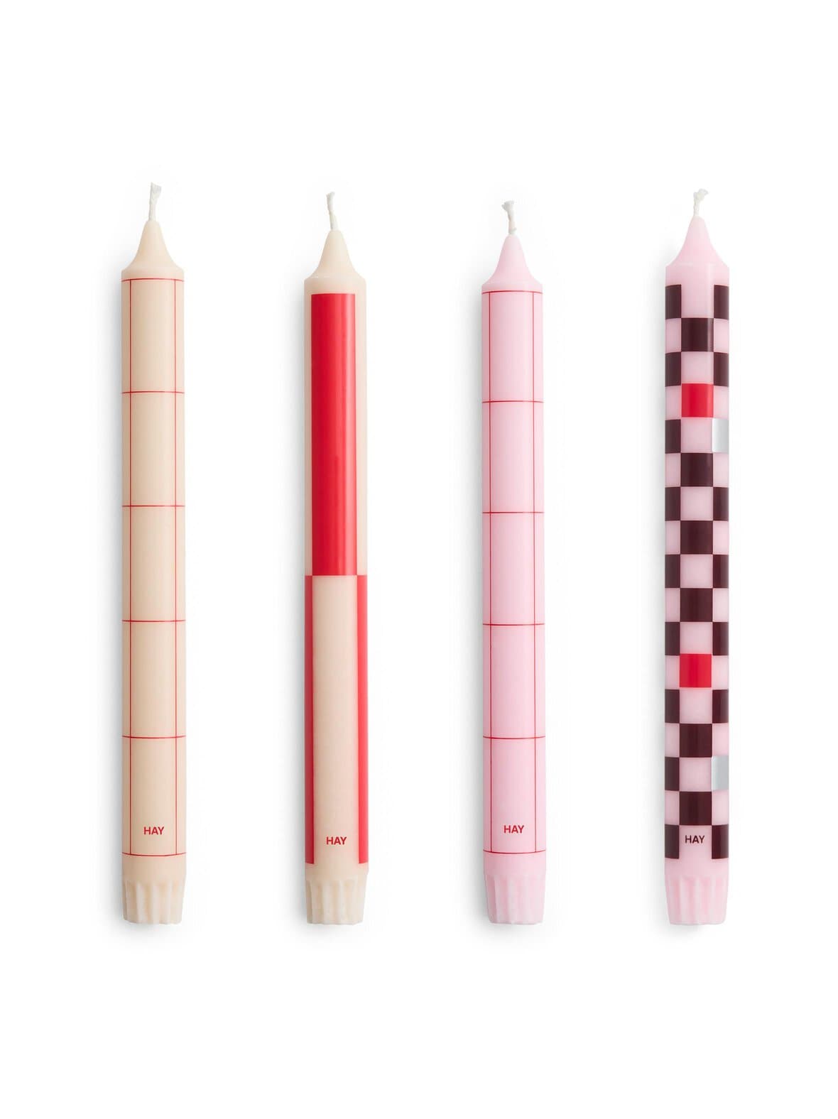 Pattern reds and bordeaux -kynttilä 4 kpl – HAY
