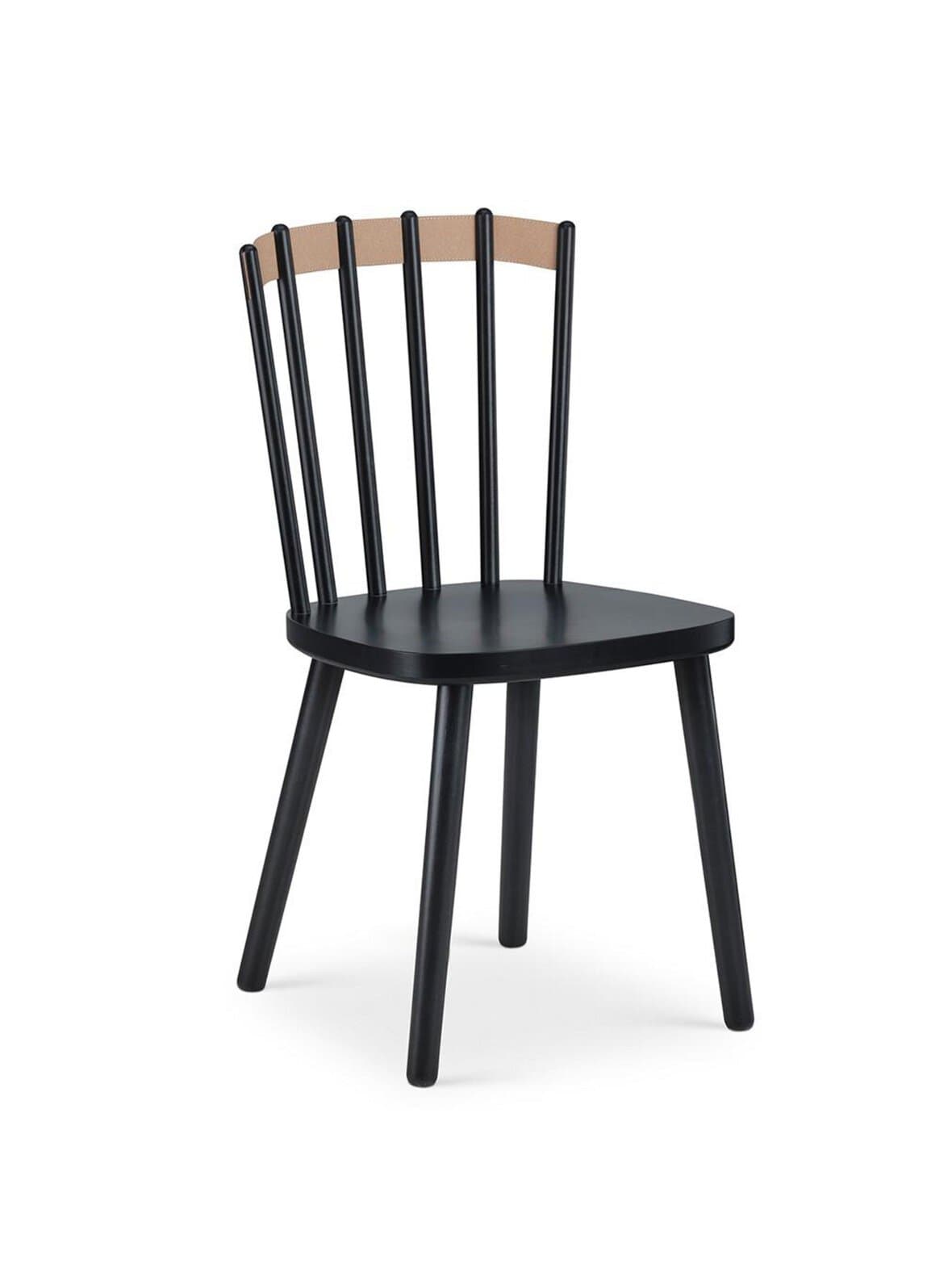 Piena-tuoli musta koivu/kierrätysnahka – Tapio Anttila Collection