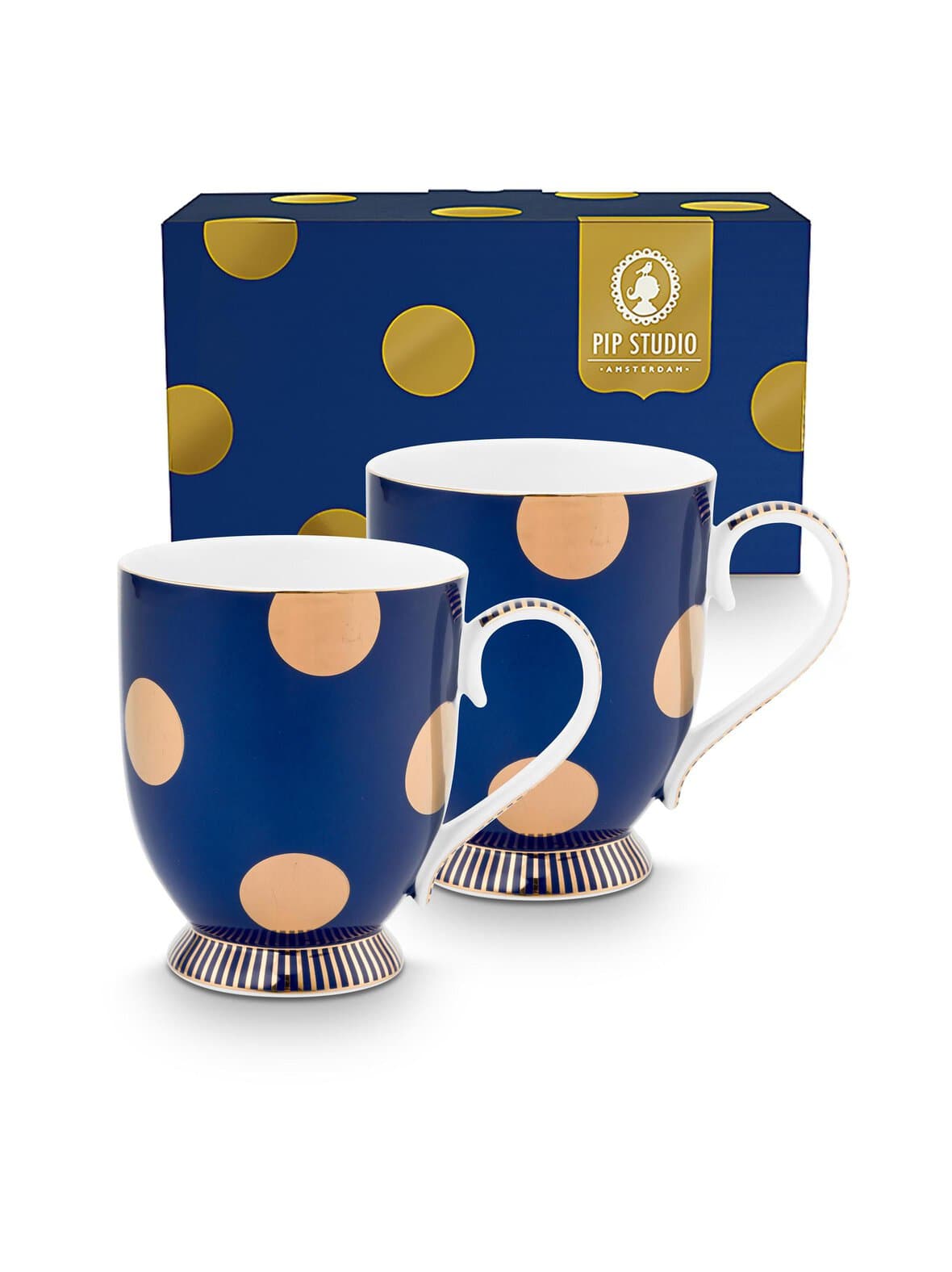 Large dot delight navy gold -muki, 2 kpl – PIP HOME