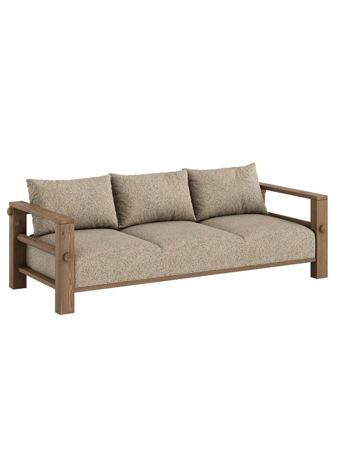 Bare-sohva textured weave -kangas warm sand / carob brown l 225 cm – Karup